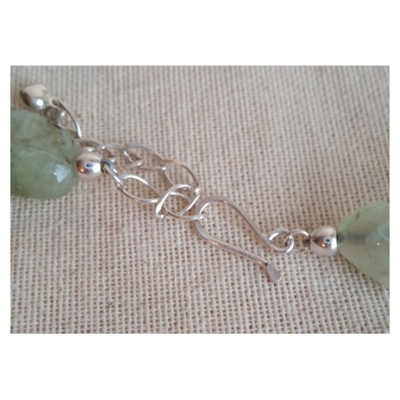 Jay King Chunky Green Prehnite Natural Gemstones Necklace Sterling Silver 925 - Picture 3 of 4